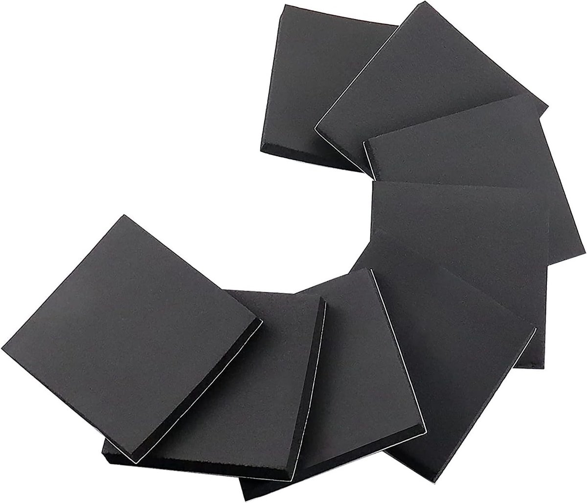 Zwarte Zelfklevende Schuimplaat 100 x 100 x 12 mm - Slijtvaste Neopreen Mat voor Meubels, Antislip en Geluidsisolatie