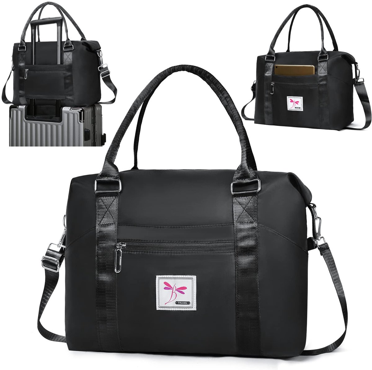 SnelShoppen - Flintronic Reisduffel - Opvouwbare Gym-Weekendtas voor Dames - Lichte Ziekenhuistas met Natte en Droge Scheiding - Grote Handbagage voor
