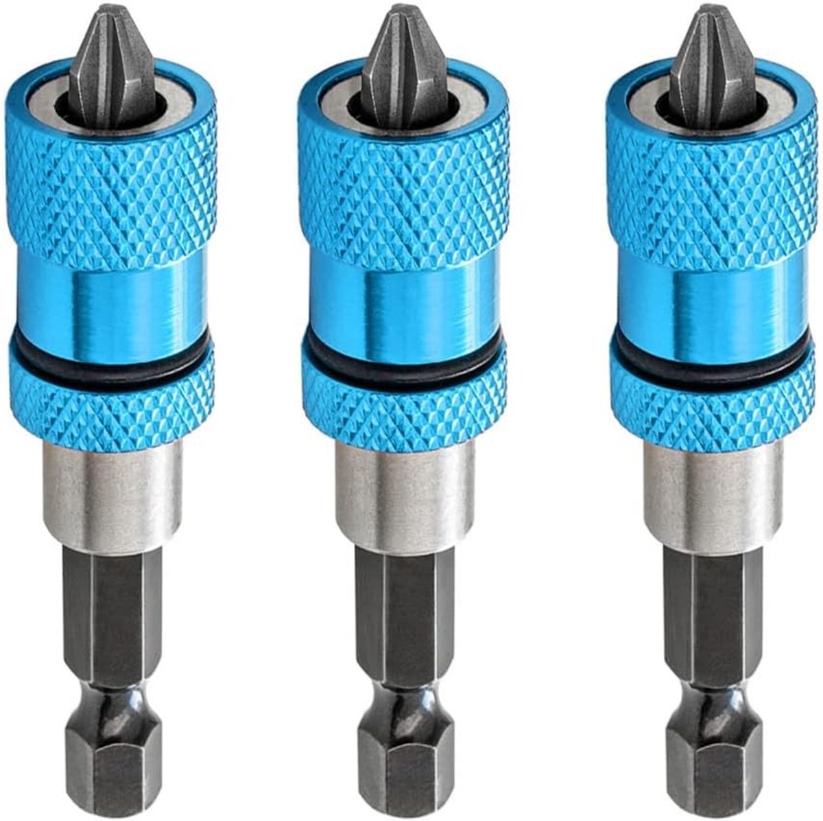 Verstelbare magnetische bit houders met schroefdiepte, hexagonale shank, 1/4 inch, inclusief 3 PH2 schroevendraaiers voor gipsplaten en klussen