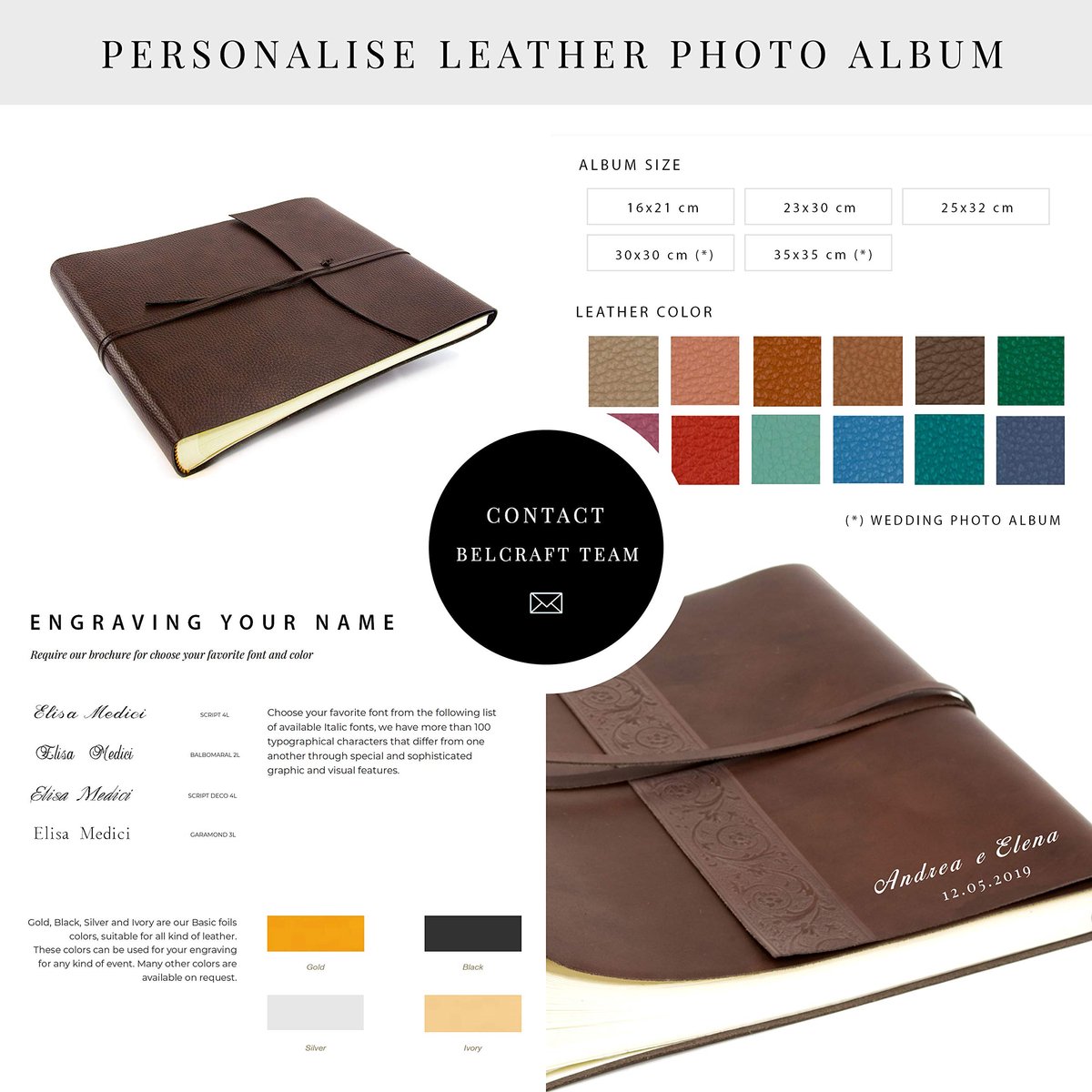 SnelShoppen - Groot Fotoalbum A4 Gerecycled Lederen Gebonden Scrapbook - Bruin - 6x4 Foto's - Perfect Cadeau Idee voor Kerst en Familie - Inclusief Do