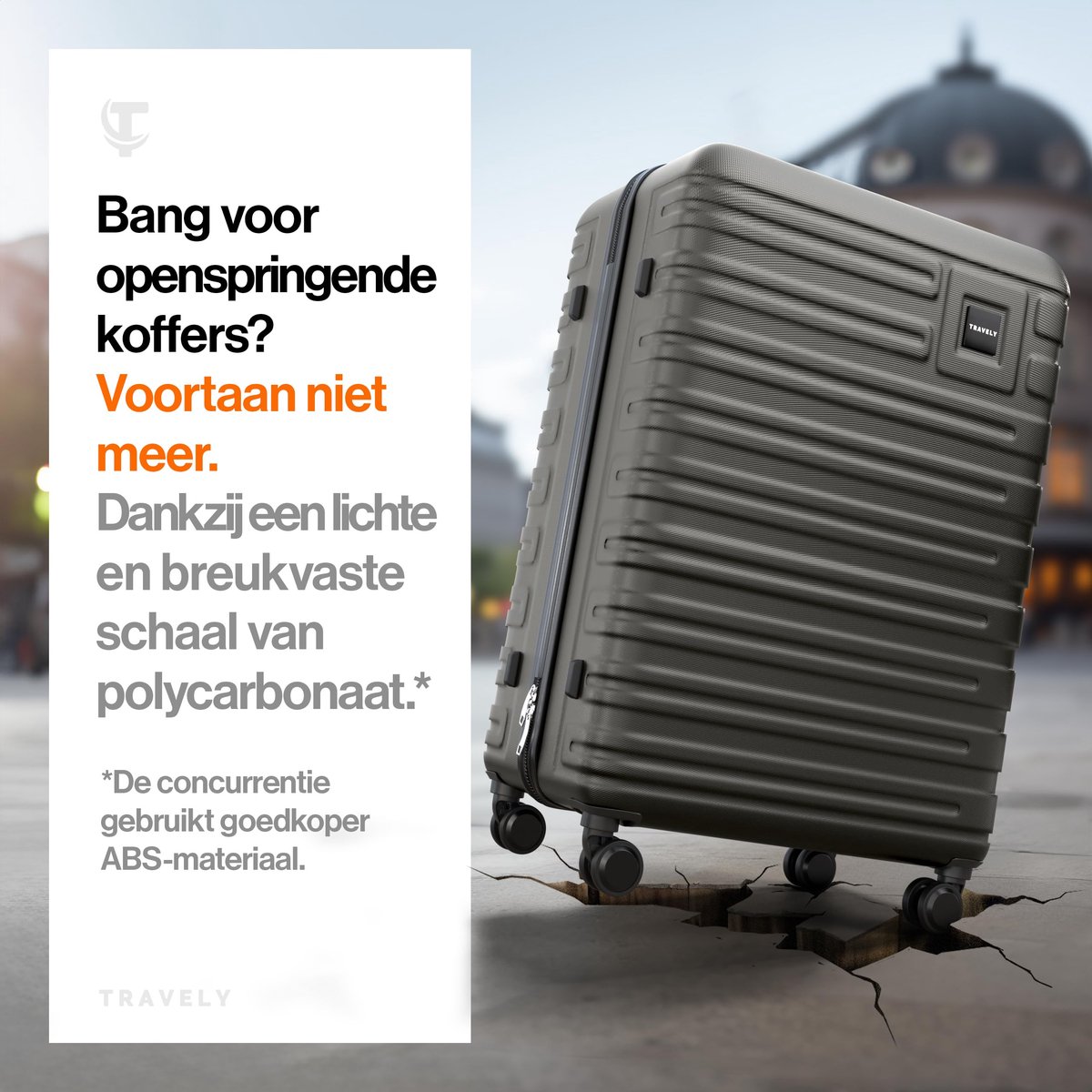 SnelShoppen - Polycarbonaat Koffer XL 77cm - 100 Liter - Robuuste Hardschalige Reiskoffer met Zachte Wielen & TSA-slot - Ideaal voor Vakanties, Weeken