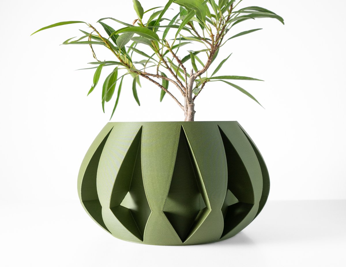 Skushy Moki Bloempot - Moderne Designpot voor Kamerplanten - Sculpturale Plantenpot voor Woonkamer en Kantoor - Premium Woondecoratie