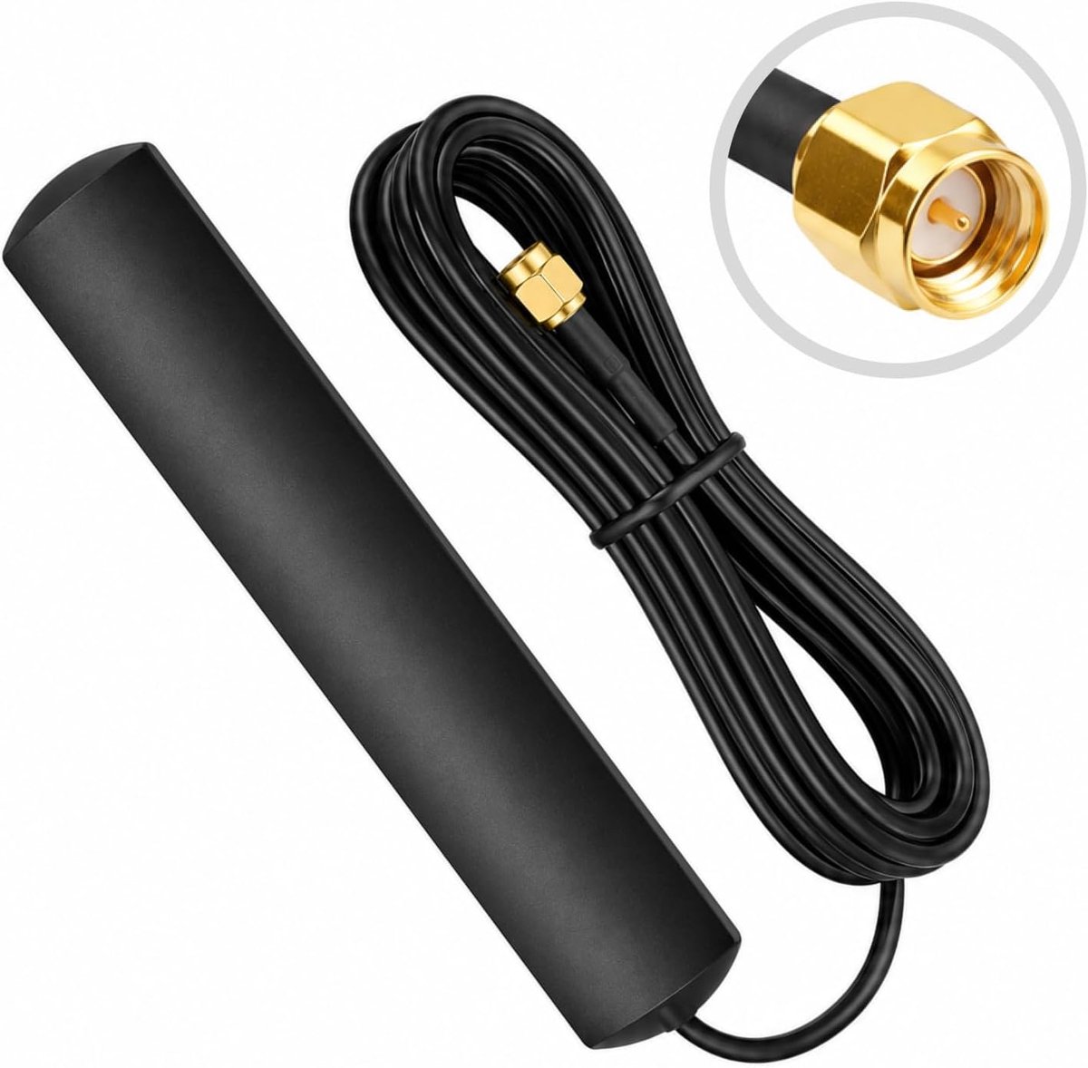 SnelShoppen - DAB+ Antenne Auto met 3M Autoradio Antenne SMB-Aansluiting - Hoogwaardige DAB-Antenne voor FM/AM - Voorruit Montage - Robuuste Kabel voo