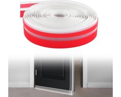 Siliconen tochtstrip - Tochtstopper deur - Energie besparen - T-vormig design - 6 meter lengte - Transparant
