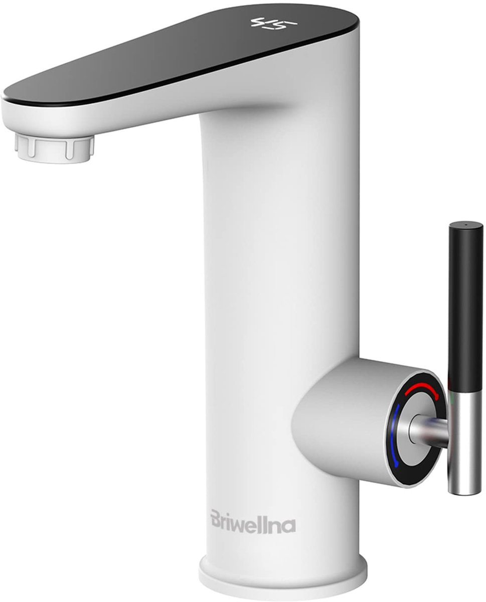 SnelShoppen - 220V Tankless Elektrische Heater Badkamerkranen, Instant Warmwater Kraan met Digitale Weergave, Tankloze Warmwater Verwarmer, Koud en Wa