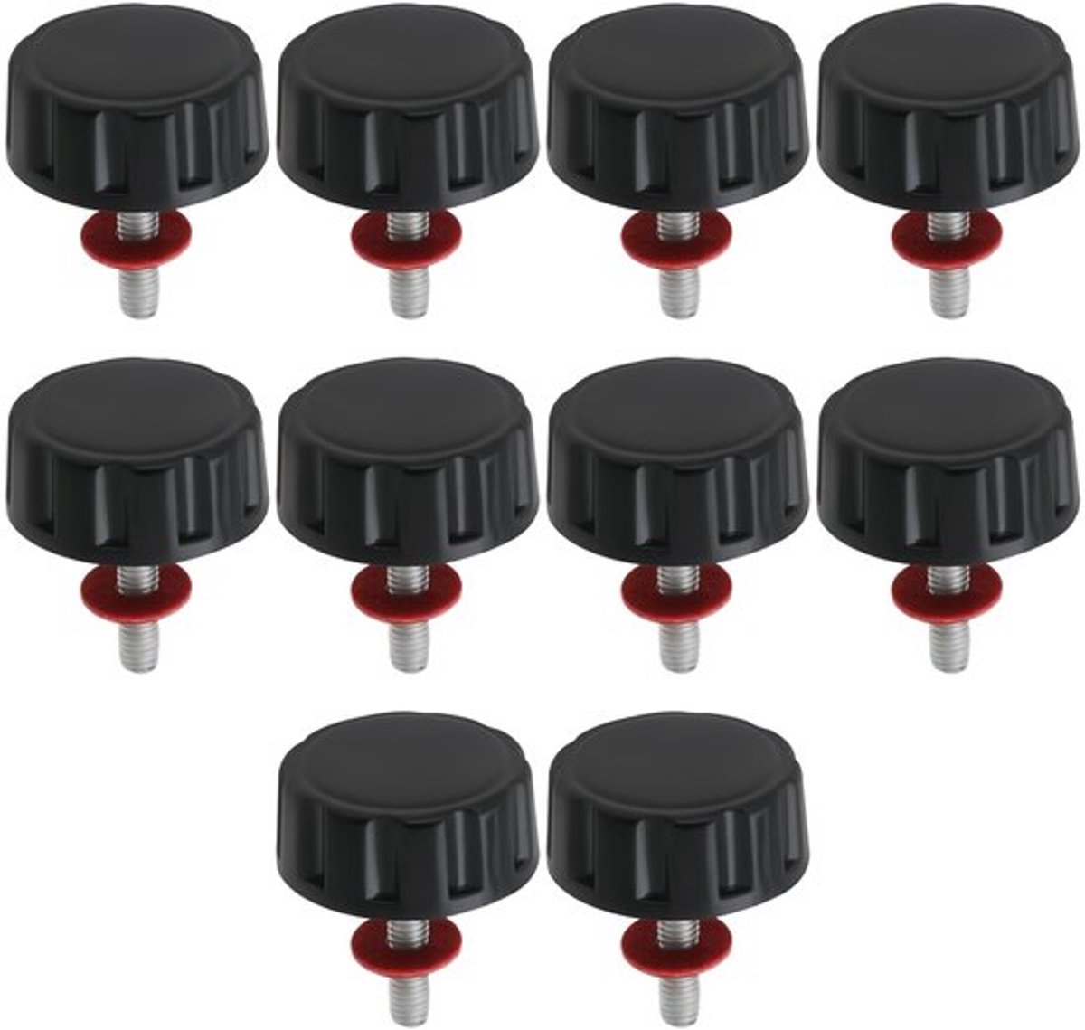 Visrol Handgreep Vervangingsset 10x - Schroefdoppen - Kunststof/Metaal - Draaddiameter 2,9 mm - Draadlengte 14 mm - Antislip Knopkop 17,5 mm x 8 mm - Visroldop