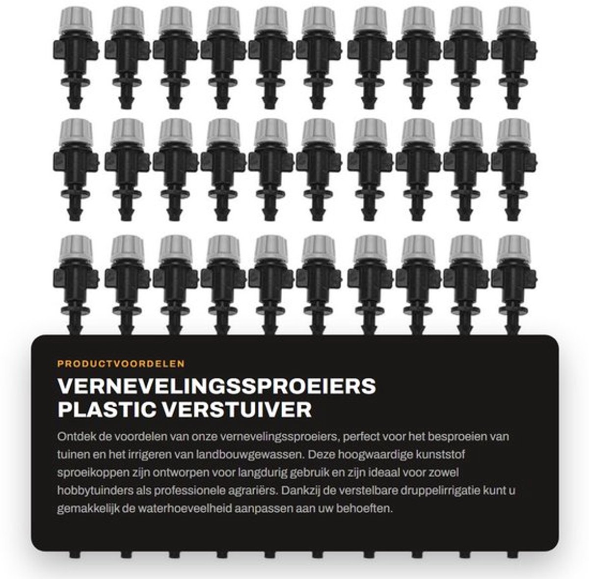 Vernevelingssproeiers 50 stuks - Plastic Sproeikop - Verstelbare Druppelaars - Irrigatie voor Tuin - Geschikt voor 4/7 mm Buizen - Duurzaam Kunststof - Druppelirrigatie