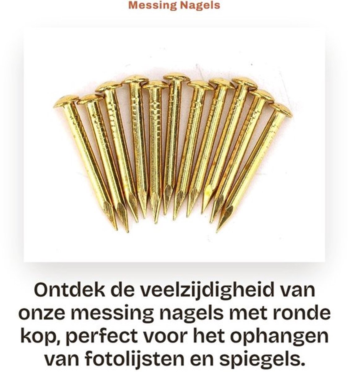 Messing Nagels 100 Stuks - Ronde Kop - Goud - Decoratieve Hardware - Voor Hout/Gipsplaat - Premium Materiaal - Spijkers