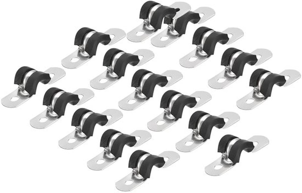 Kabelklem 30 Stuks - U-vormige Beugel - Geïsoleerde Klem - Roestvrij Staal 304 - Slijtvast - Flexibel en Duurzaam - Pijpklem