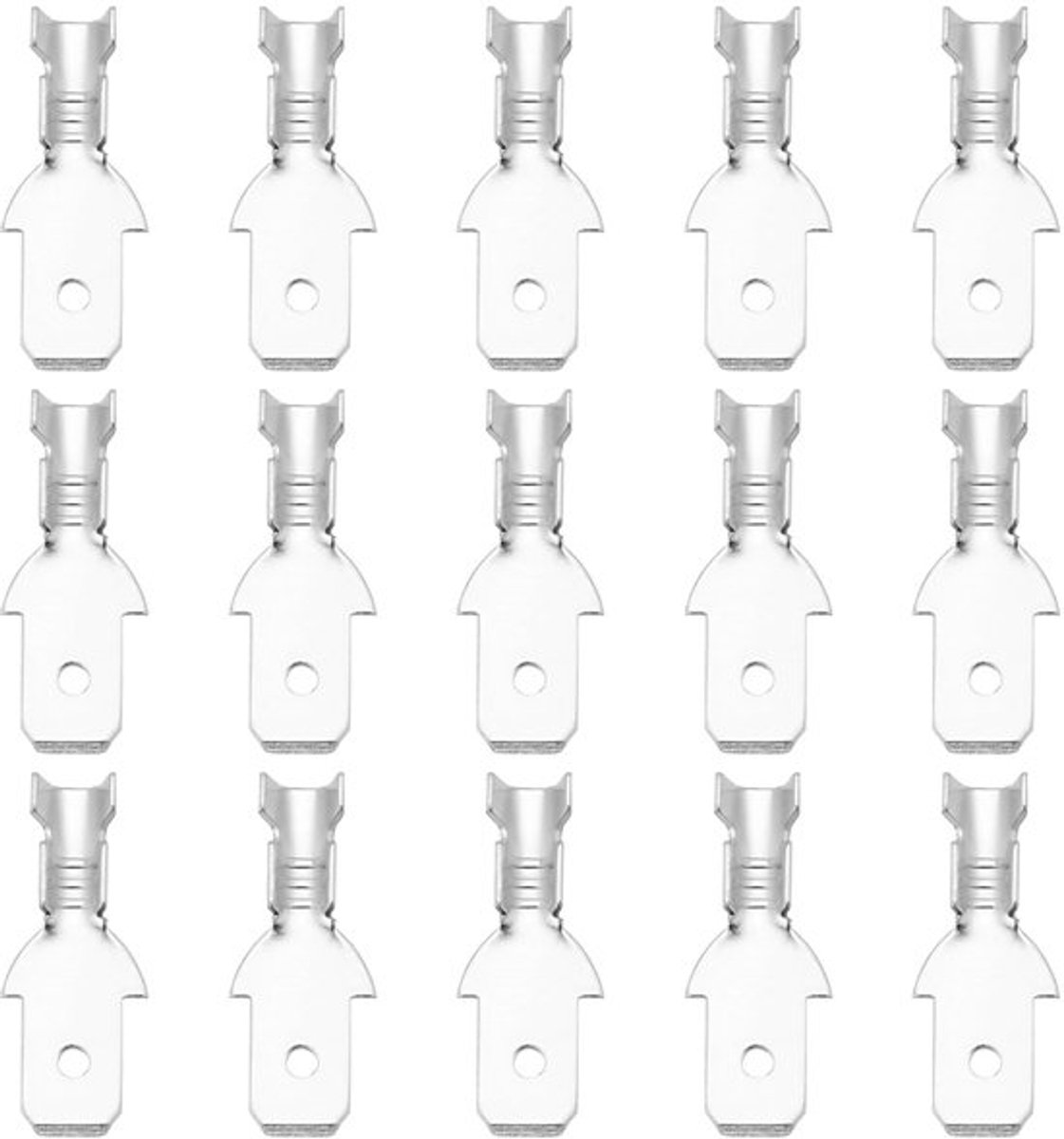 200 stuks krimpklemmen - Mannelijke spadeconnectoren - Betrouwbare verbinding - 4,8 mm - Ongeïsoleerde terminals - Geschikt voor 20-16