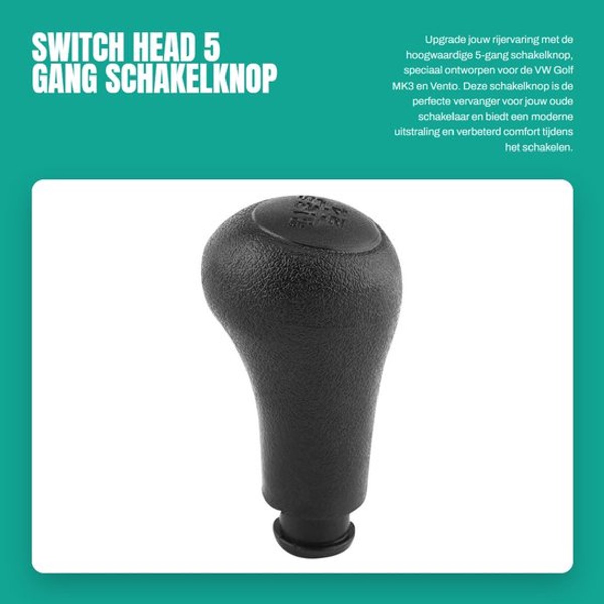 switch head - 5 Gang schakelknop - Hoogwaardige vervangingsschakelaar - Populaire kleur - Schakelknop auto - Geschikt voor VW Golf...