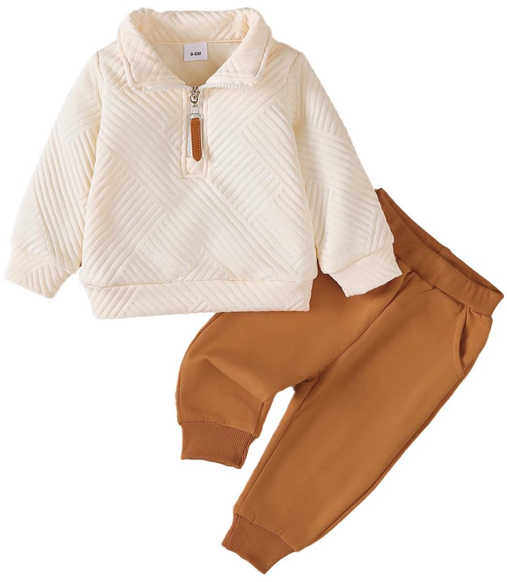 SnelShoppen - Kleding voor Peuters Baby Jongens 2-delig Outfit Korte Mouwen Omslagkraag T-shirt en Broek Eenkleurig Bedrukt Trainingspak Voor Lente Zo
