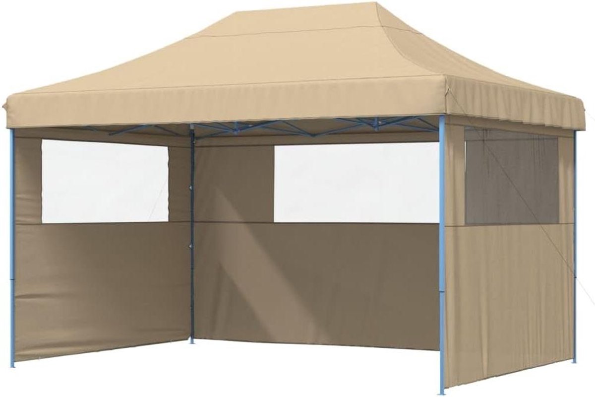 Opvouwbare Partytent - Feesttent Tuintent - Buiten Evenementen - Pop-up Systeem - 410 x 279 cm - Beige