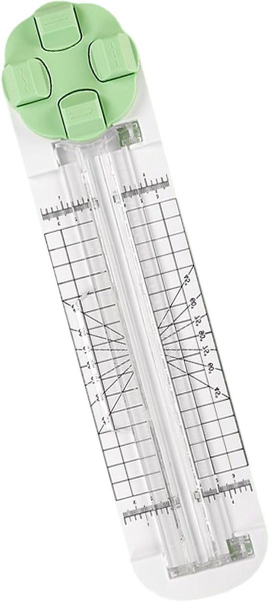 Papiersnijder 4-in-1 - Papiertrimmer Cutter - Scrapbooking Knutselen - Verschillende Snijpatronen - 35.5 x 8.3 cm - Groen