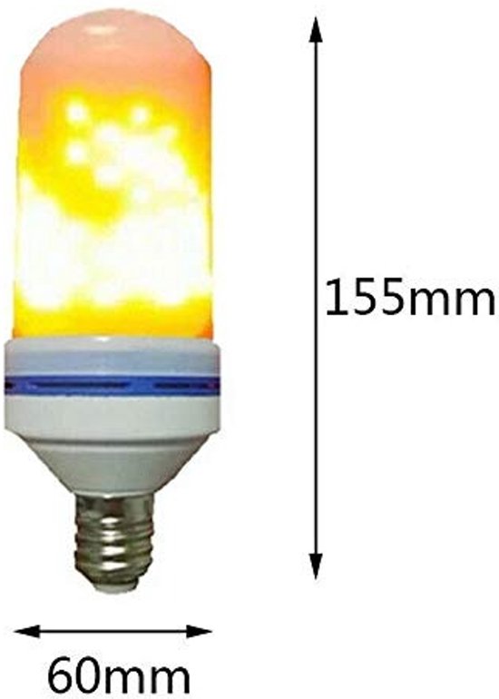 4 stuks LED-vlamlampen E27 – Vlam-effect (ook voor omgekeerde montage) – Vintage decoratieve lamp — afbeelding 2