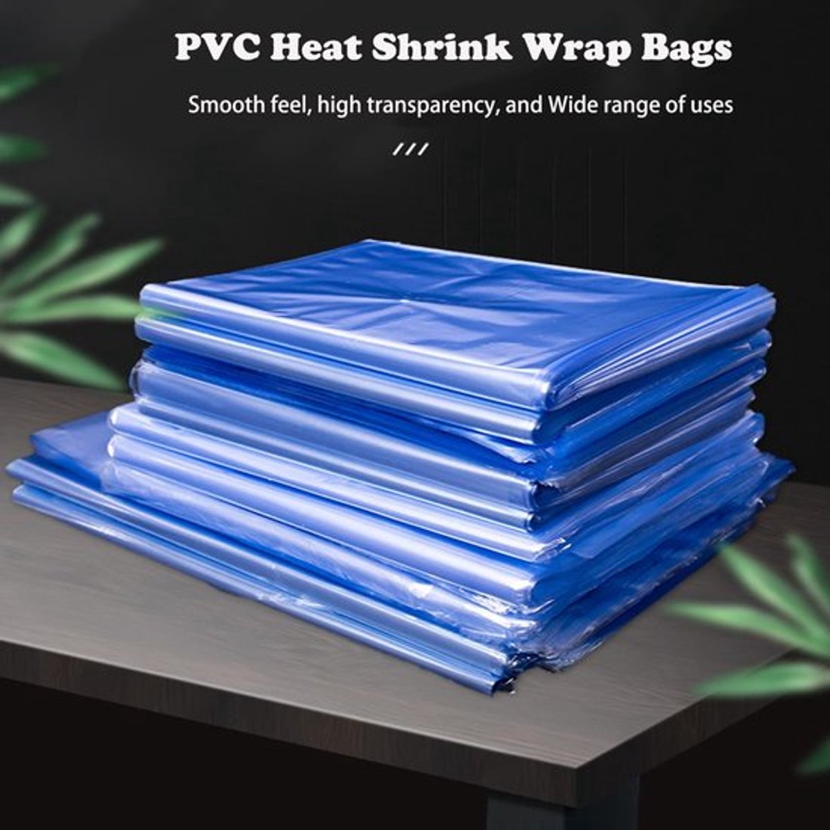 MACHSWON 100Pcs Krimpfolie Zakken PVC Clear Krimpfolie Wrap 45 cm x 55 cm Enkele Poort Krimpbare Film Tas Voor Verpakking Zeep Schoenen Kaarsen Kleine Geschenken Handgemaakte Diy Ambachten