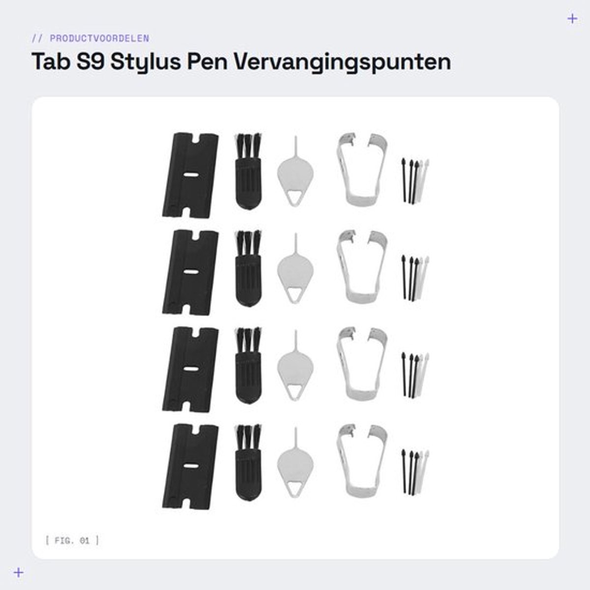 Tab S9 Stylus Pen Vervangingspunten - Eenvoudige installatie - Zwart grijs - Geschikt voor Tab S9, S9 Plus, S9 Ultra, S9 FE - 20 vervangi...
