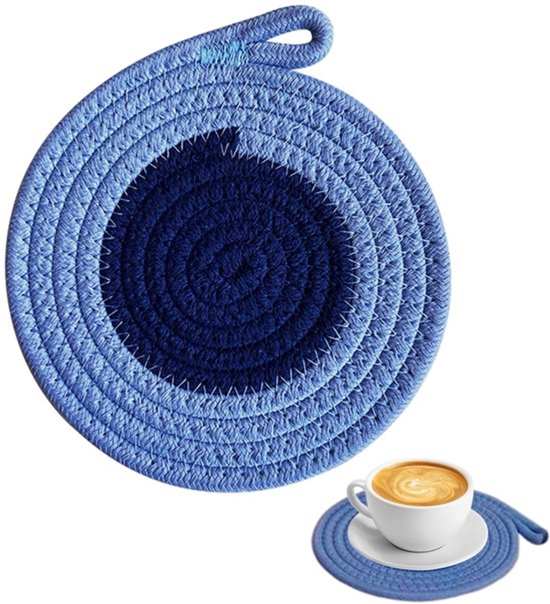 Panonderzetter Hittebestendig - Antislip Onderzetter - Katoenen Placemat - Rond 18 cm - Afwasbaar - Bescherming tegen Hitteschade