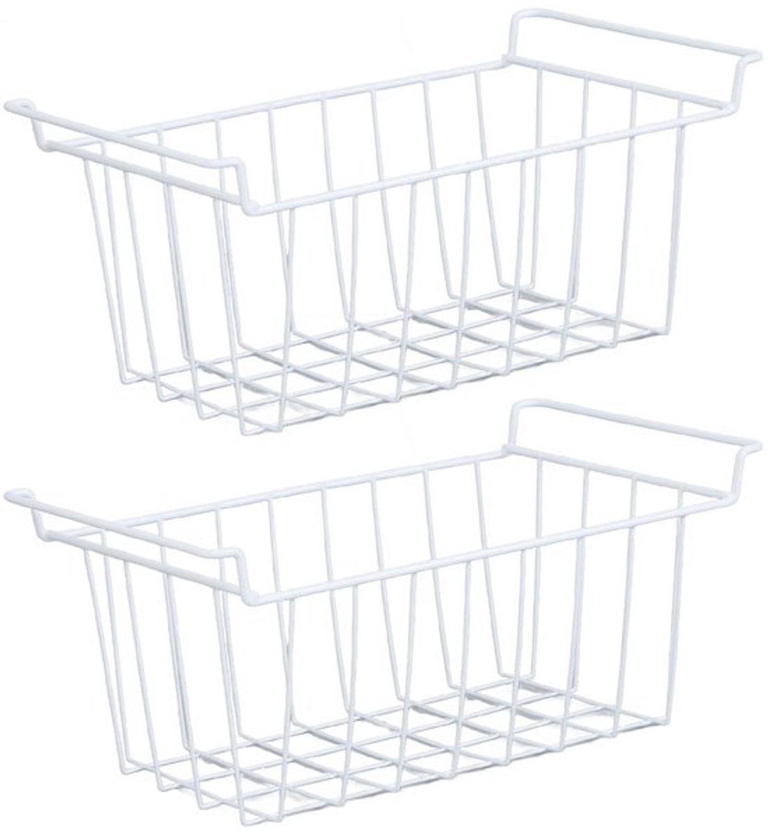 Opbergmanden Duurzaam Metaal - Vriezer Organizer - Koelkast Opbergrek - Handgrepen - 41,5 x 24,5 x 20 cm - Eenvoudig Onderhoud - Vriesmand