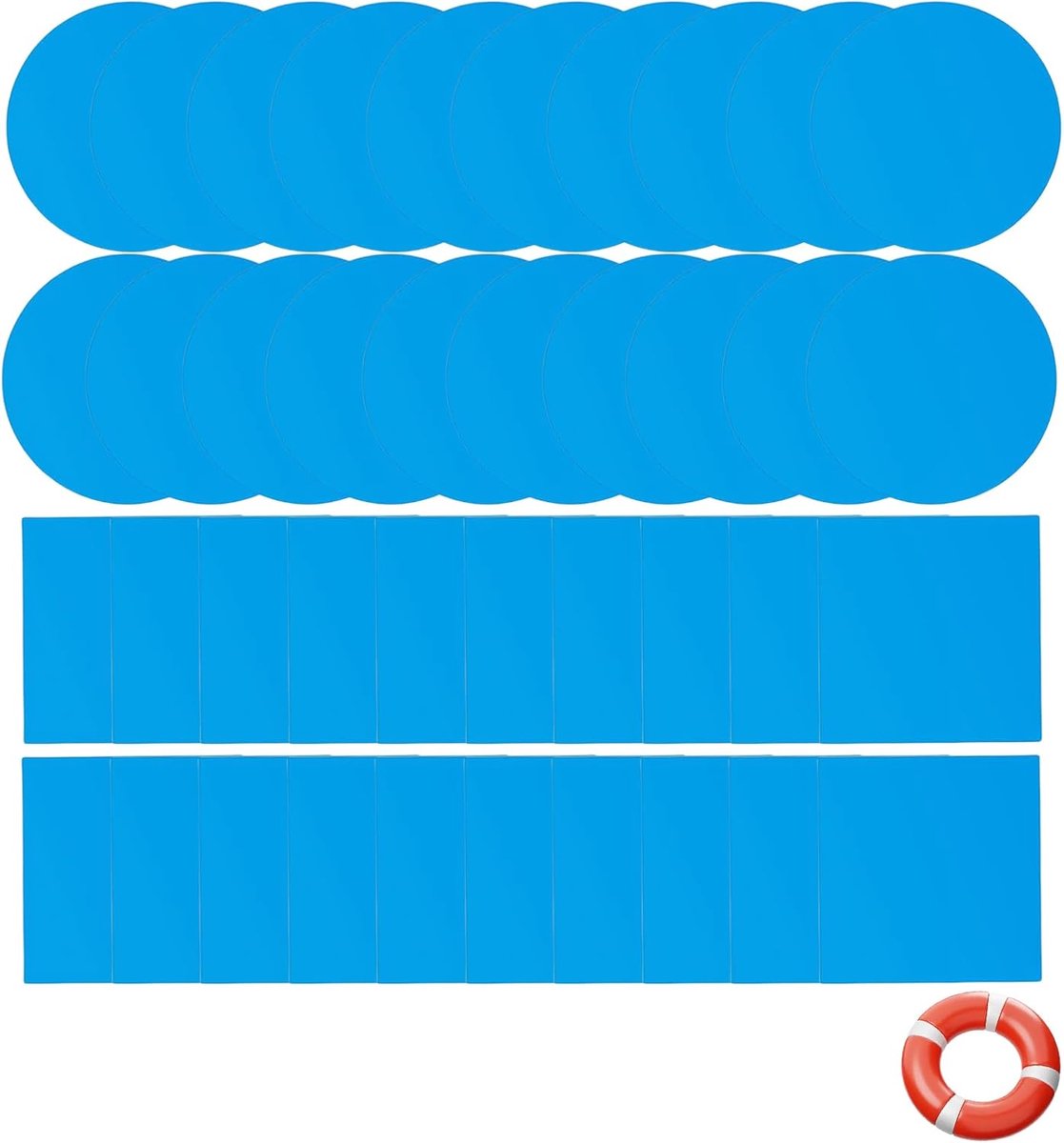 SnelShoppen - 40pcs Pool Repair Kit - PVC Pool Patches, Onderwater Reparatietape, Zelfklevende Reparatiekit, Voor Opblaasbare Sofas, 20 Cirkel & 20 Vi