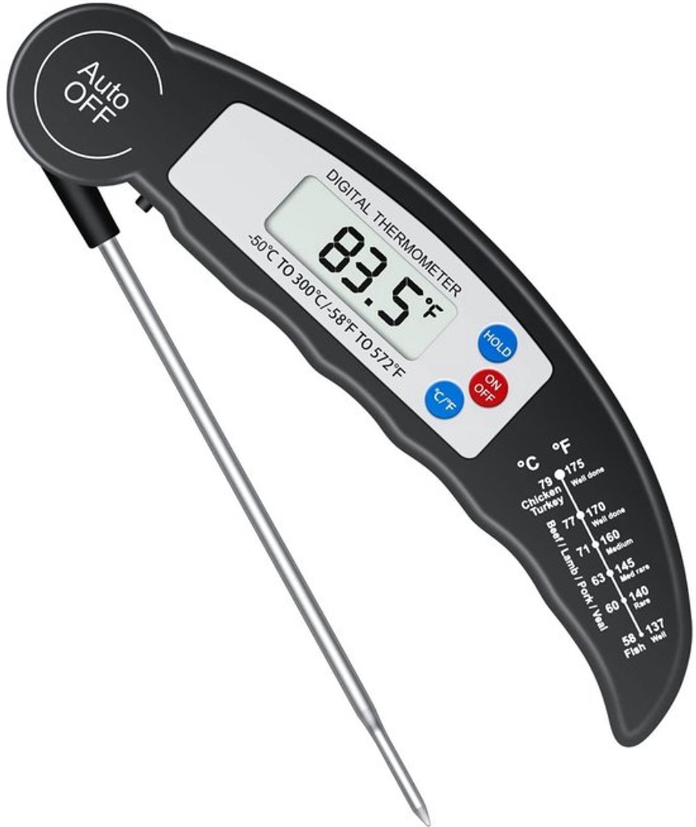 Grill Thermometer - Digitale Vlees Thermometer - 3s Snelle Meting - Voor Keuken - Nauwkeurige Temperatuurmeting - Ideaal voor Gril...
