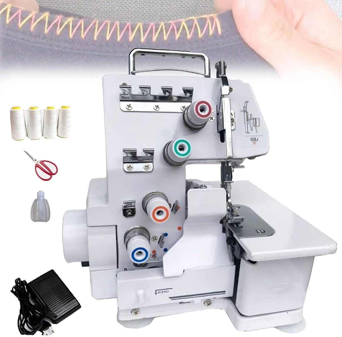 Overlockmachine - Naaimachine - Stoffen Afwerken - 3-4 Draads - 31 x 31 x 31 cm - Wit