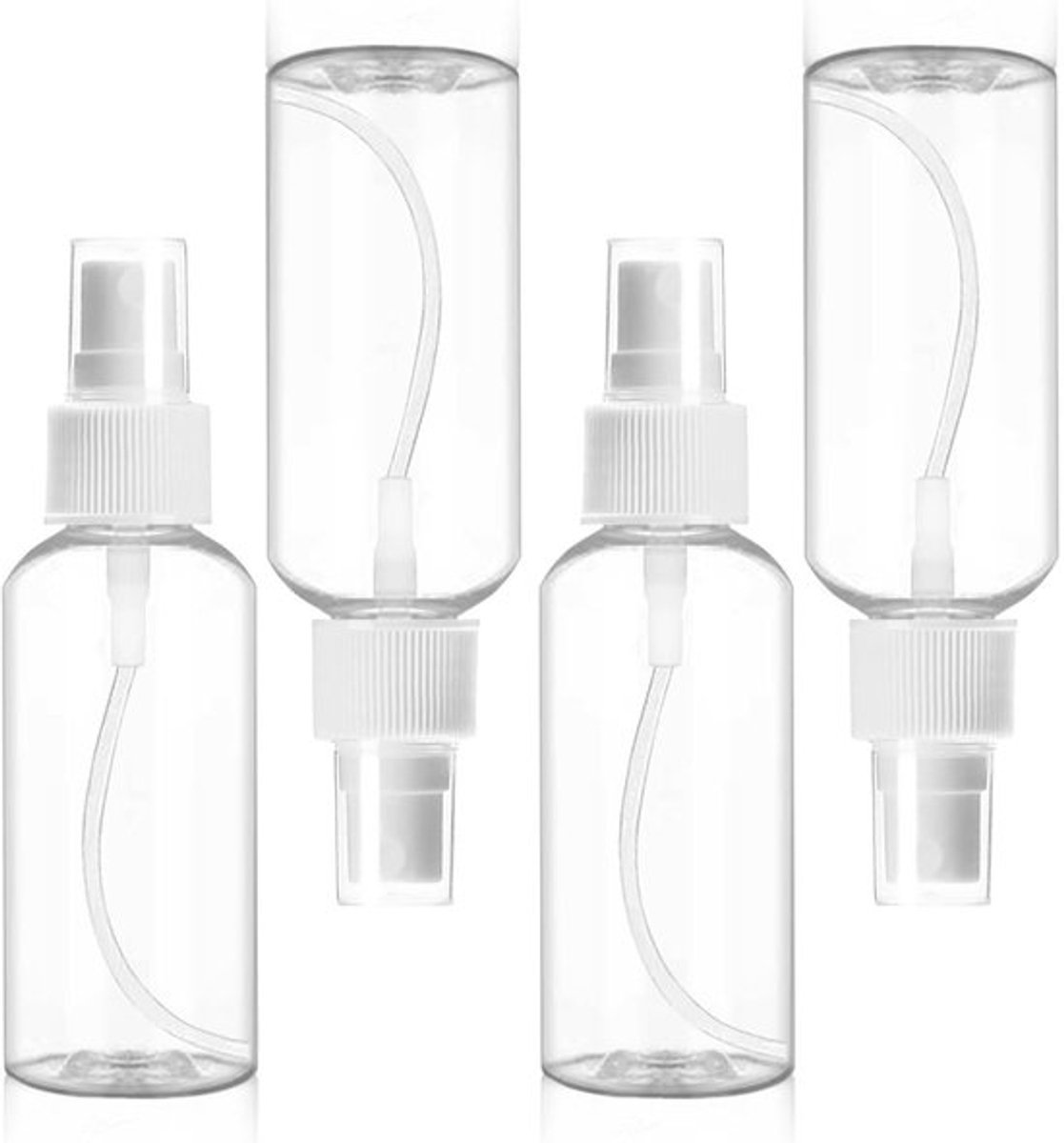 Sprayfles Klein 4x50ml - Verstuiver - Navulbare Mini Parfumverstuivers - Ergonomische Fles - BPA-vrij - Duurzaam Ontwerp