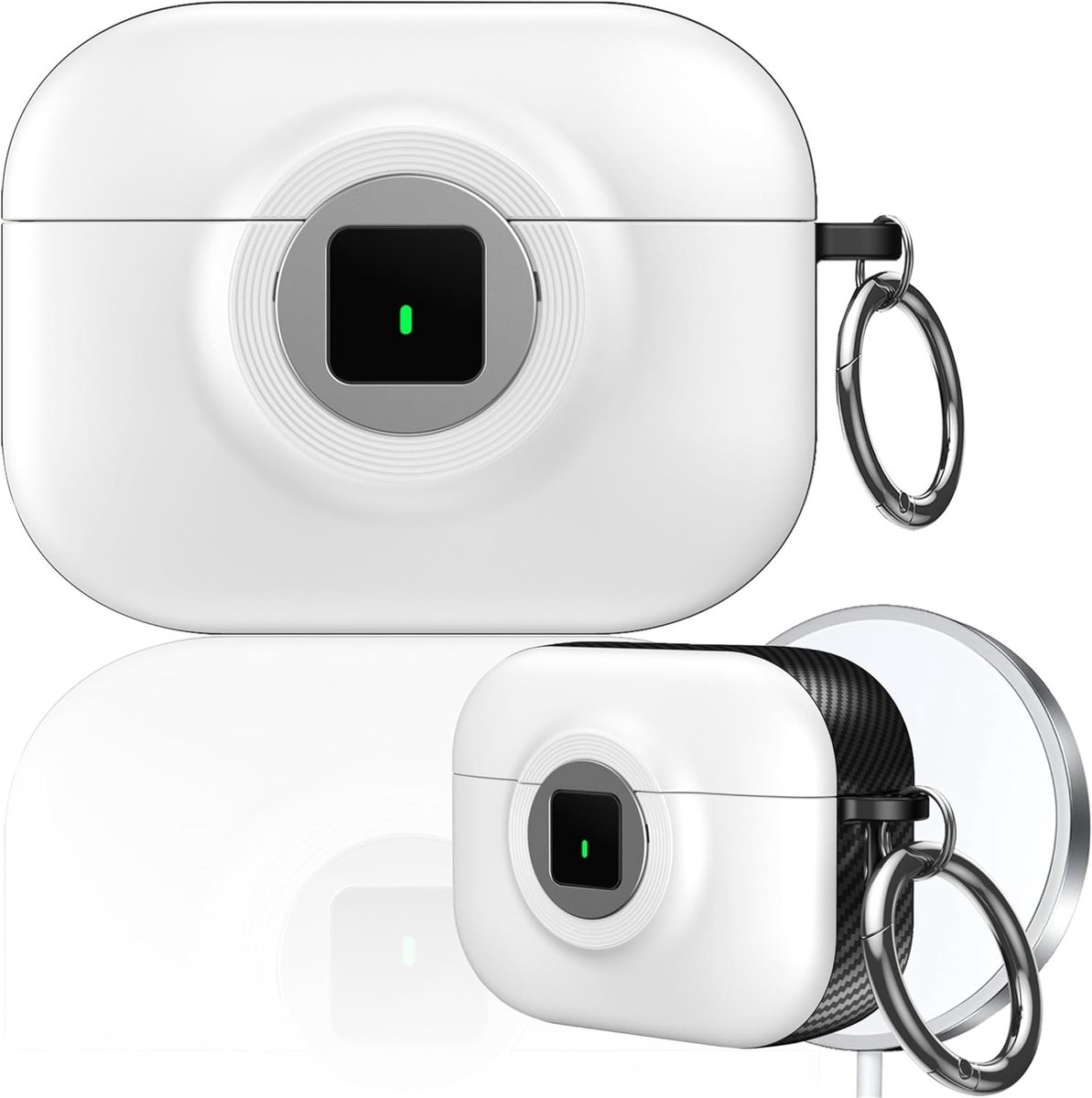 Stijlvolle en Beschermende Hoes voor AirPods Pro 3 met Anti-val Beveiliging, Draaghaak en Draadloos Opladen, Ideaal voor Actieve Gebruikers