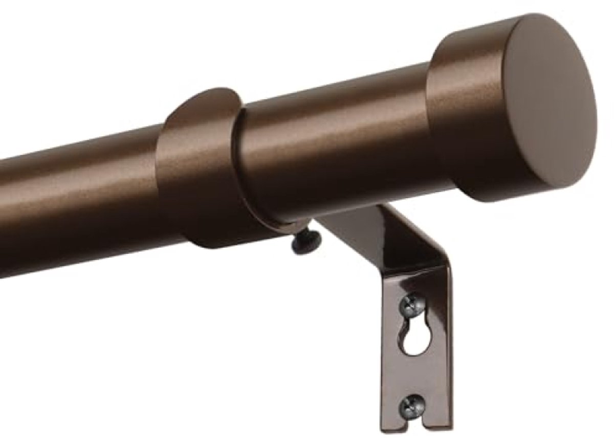 Huis Geluk Uitschuifbare Gordijnroede Brons 80-304 cm - 25 mm Diameter - Geschikt voor Oogjesgordijnen - Metalen Stang tot 15 kg
