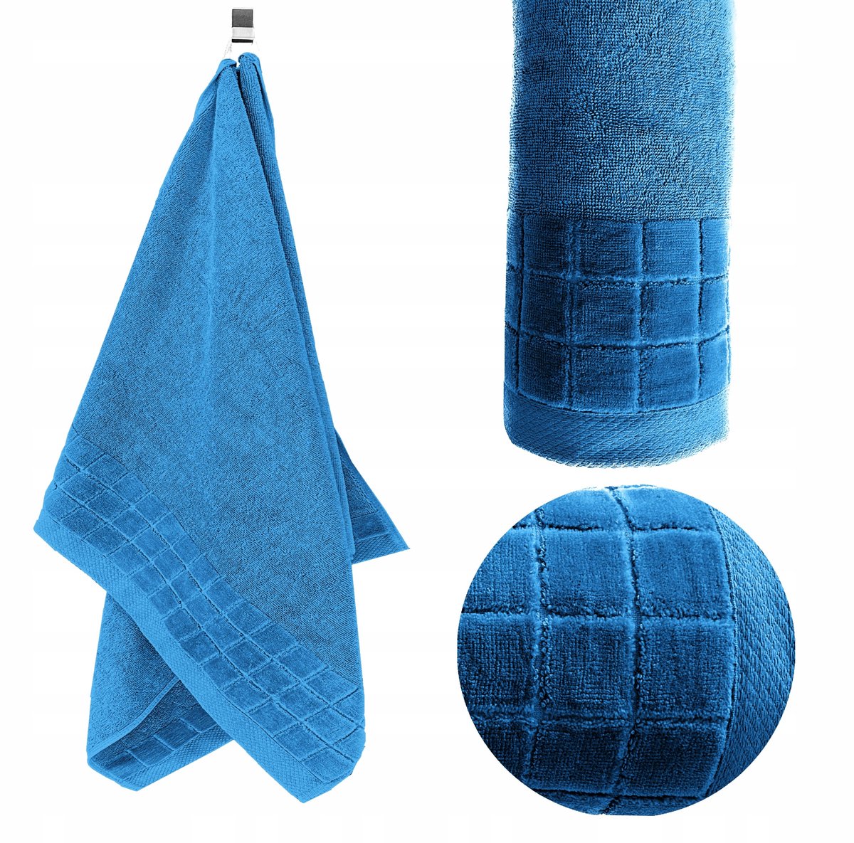KONEY - Badhanddoek - Larisa - 70 x 140 cm - Turquoise - 500 g/m²