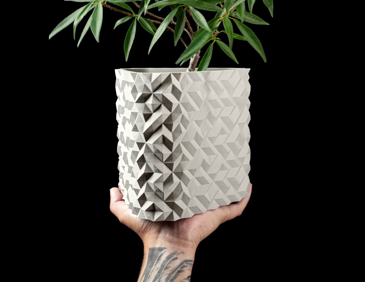 Skushy Cobble 2 Bloempot - Moderne Designpot voor Kamerplanten - Sculpturale Plantenpot voor Woonkamer en Kantoor - Premium Woondecoratie