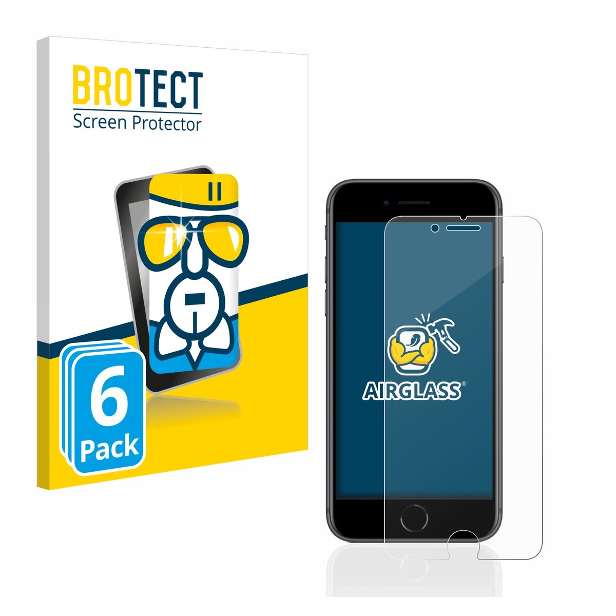 Screenprotector 6 Stuks voor Apple iPhone 8 Beschermglas transparant