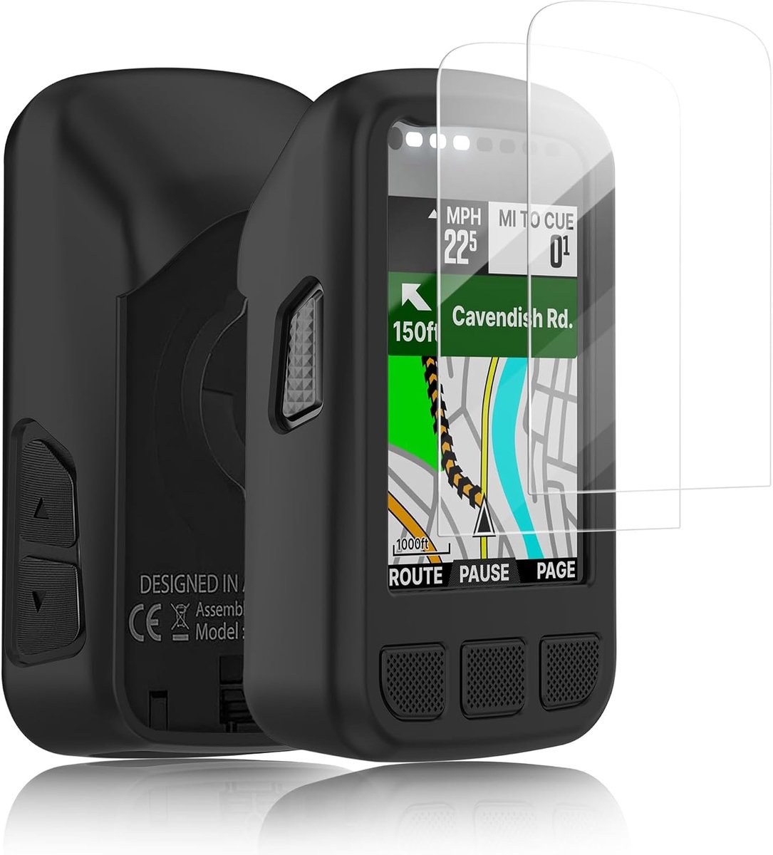 SnelShoppen - Silicone Hoes Geschikt voor Navigatieapparaat Wahoo ELEMNT Bolt V2 + 2 Schermbeschermers, Shockproof Bescherming, Zwart