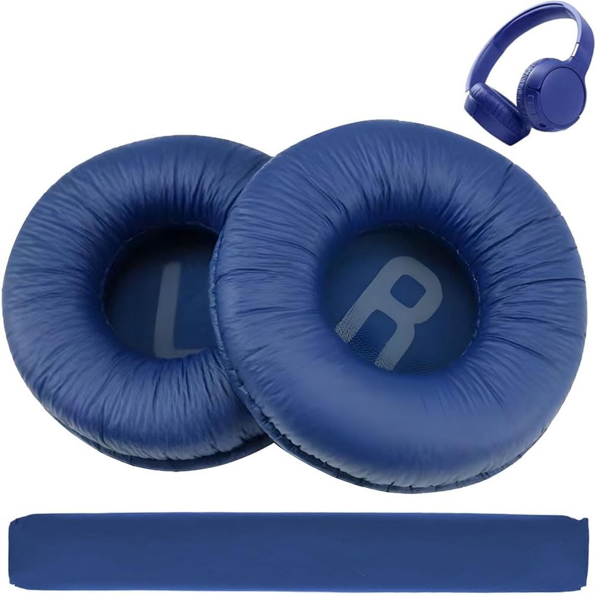 Vervangende Oorkussens en Hoofdband voor Draadloze Hoofdtelefoons met Geheugenfoam, 70mm (Blauw) - Comfort, Geluidsisolatie en Duurzaamheid