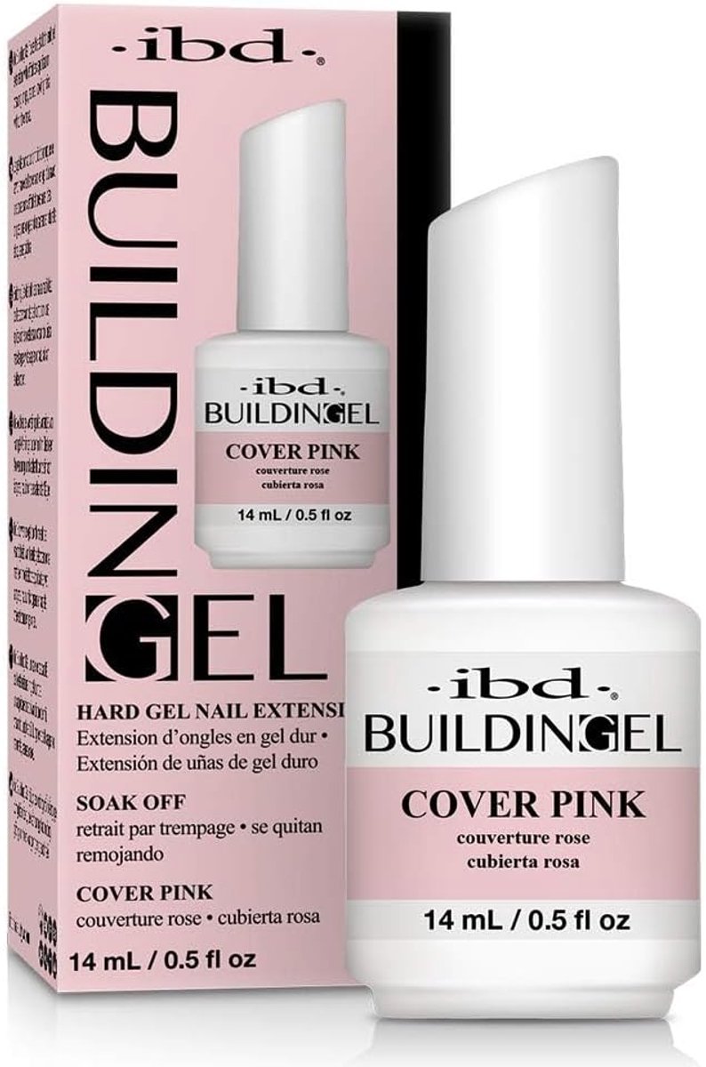 SnelShoppen - IBD Building Gel Cover Pink 15 ml - LED/UV 2-in-1 Nagelverlenging Gel met Brush-On Technologie, Zelfnivellerend, Perfecte Nagellengte vo