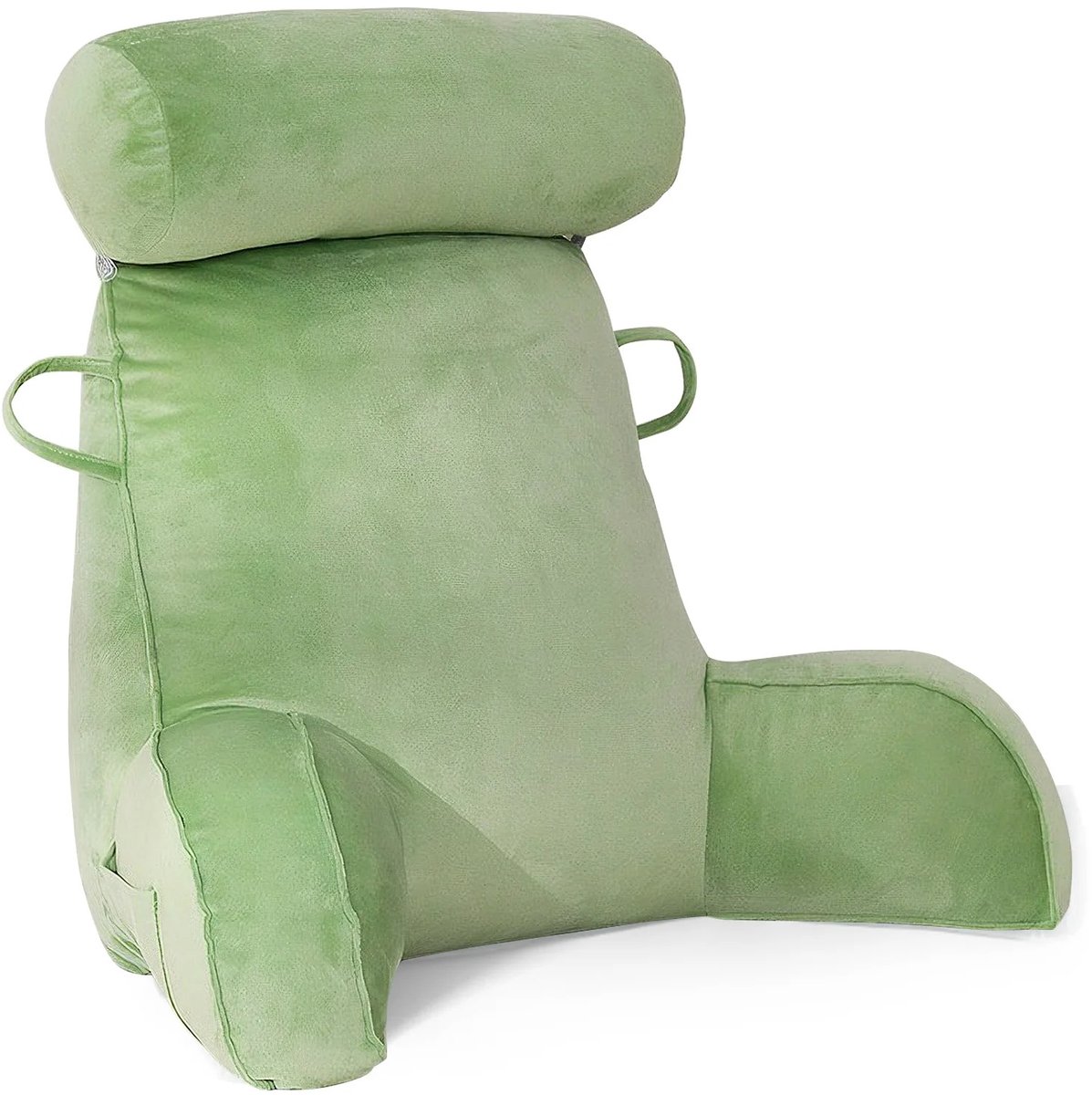 M-Goods – XXL Leeskussen met Armen – Ergonomisch Rugkussen voor Bed & Bank – Hoofd- en Neksteun – Zacht Loungekussen voor Lezen, Gamen & TV Kijken – Groen