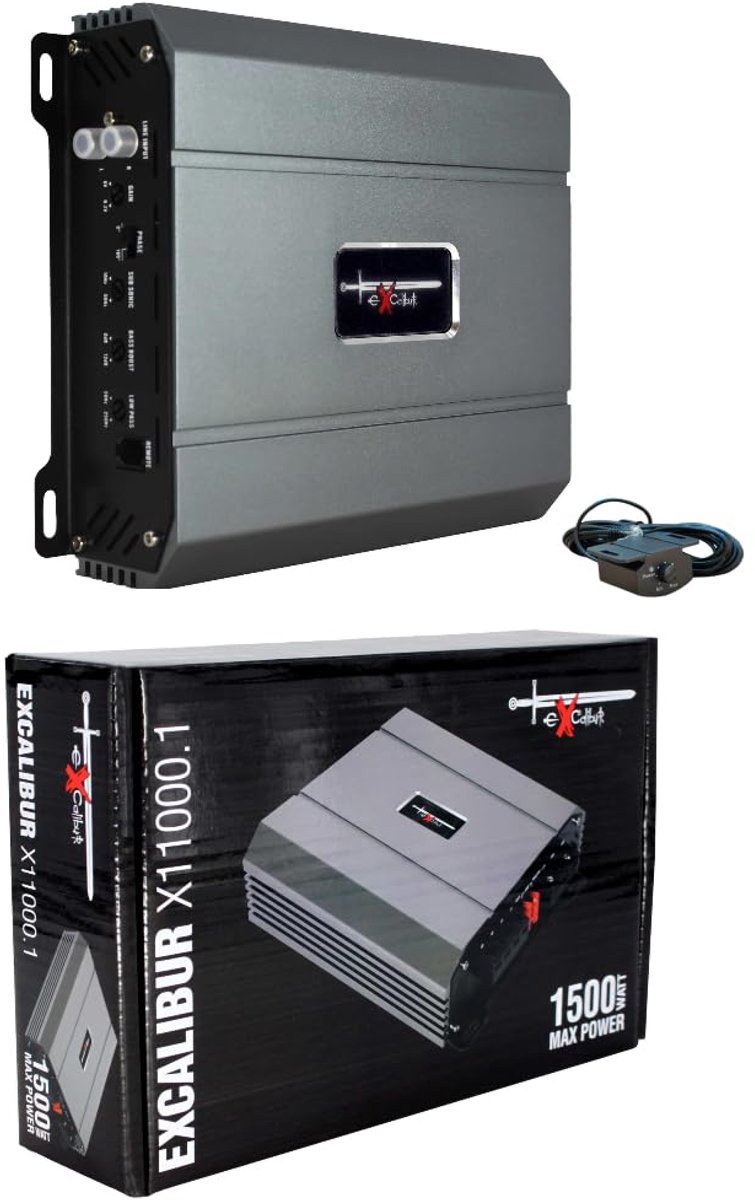 SnelShoppen - KIT SET VOOR AUTO VERSTERKER 2000W MONO 1 KANAALS MET BASS BOOST EN ACCESSOIRES VOOR KOFFERRUIM, 1 STUK VOOR FEEST EN MUZIEK