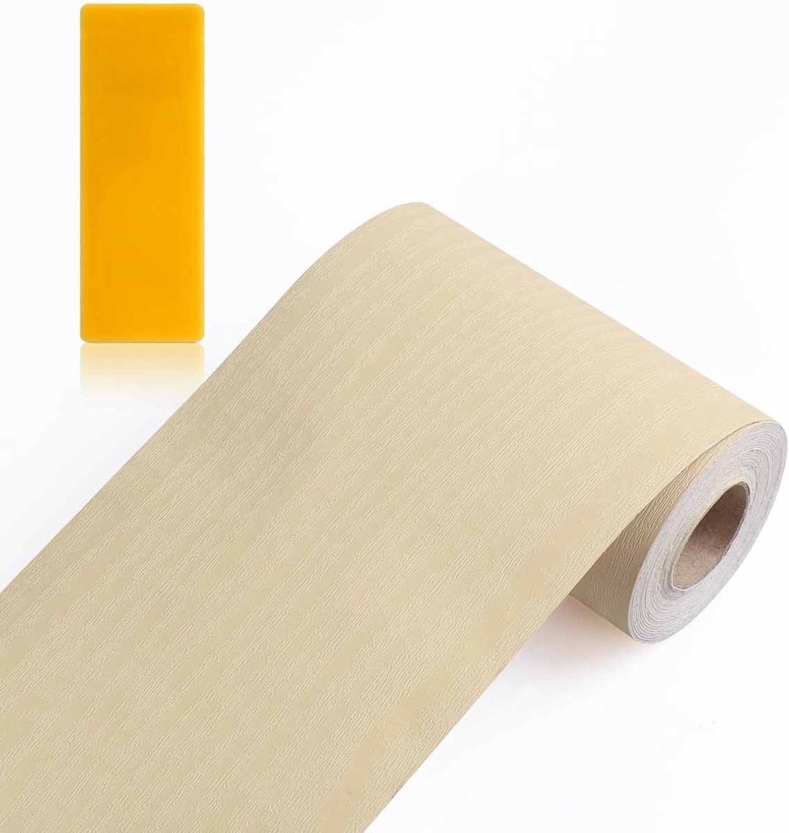 Zelfklevende Behangrand van 10 m x 10 cm in Houtlook, Waterdicht PVC, Verwijderbare Wanddecoratie voor Keuken en Badkamer, Ideaal als Plint