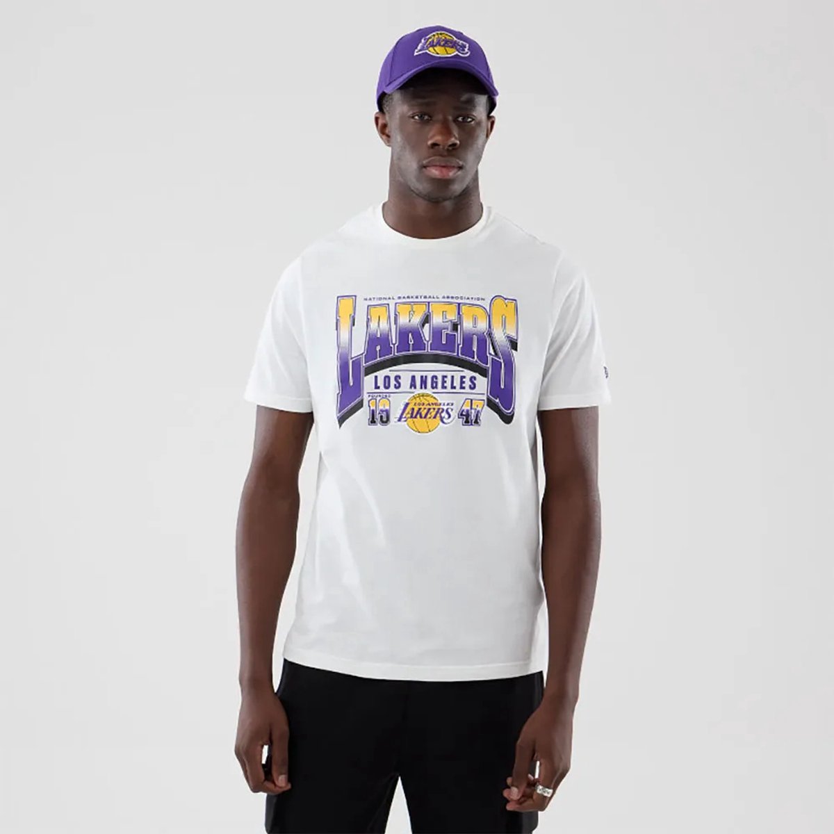 New Era Nba Arch Graphic Reg Los Angeles Lakers T-shirt Met Korte Mouwen S Man Wit