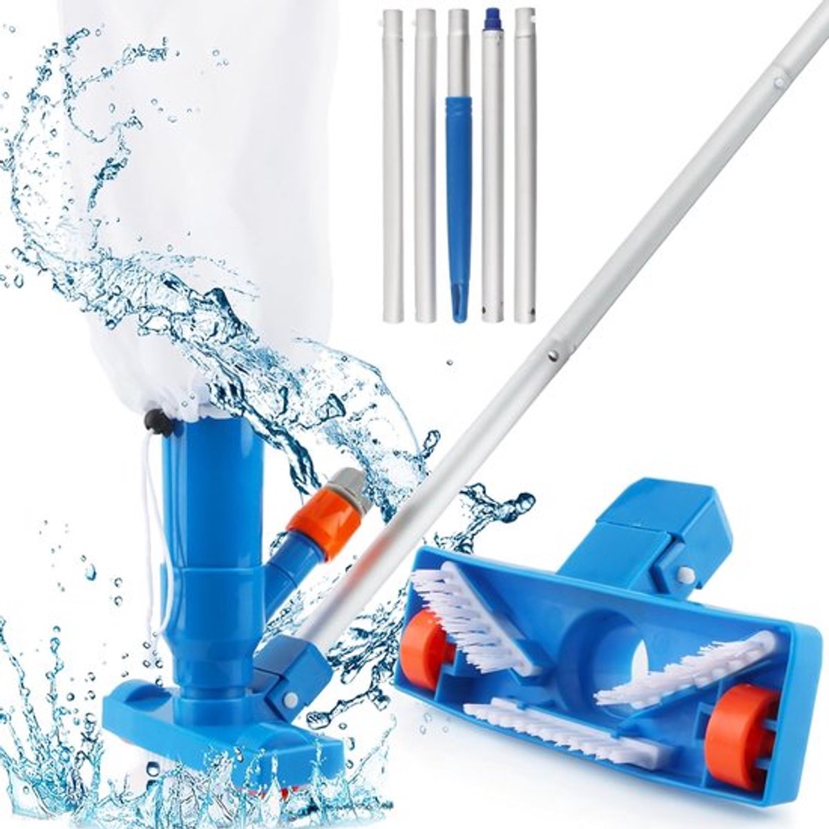 Zwembad Bodemstofzuiger Reinigingsset - Universele Zuigkop Voor Zwembadbodems - Compatibel Met Filterpomp - Duurzaam Waterbestendig Kunststof - Voor Bovengrondse En Ingebouwde Zwembaden