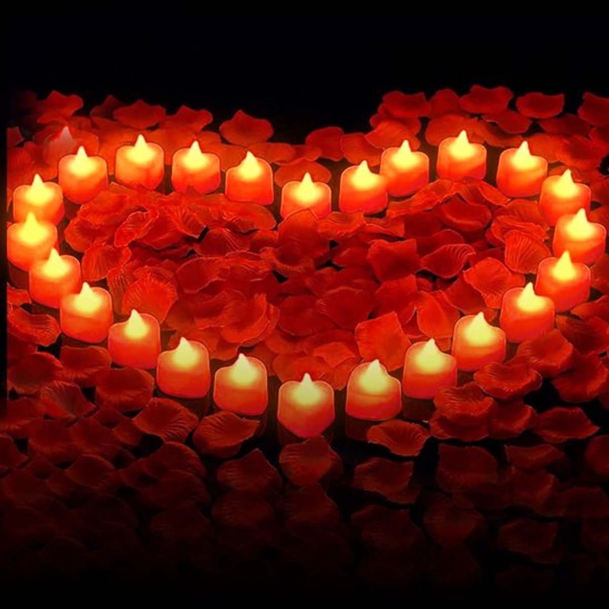 Hartvormige LED Theelichten - 24 Stuks - Romantische Sfeer - Rood - Decoratie - Geschikt voor Valentijnsdag, Bruiloften en Jubilea