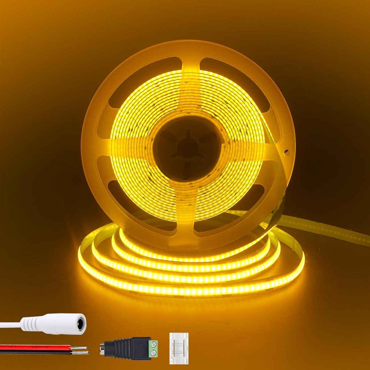 SnelShoppen - 12V COB LED Strip Lamp 2M Oranje, 320 LEDs/M, 8mm Breed, IP20, Voor DIY Interieur, Ideaal voor Feest, Tuin, Keuken