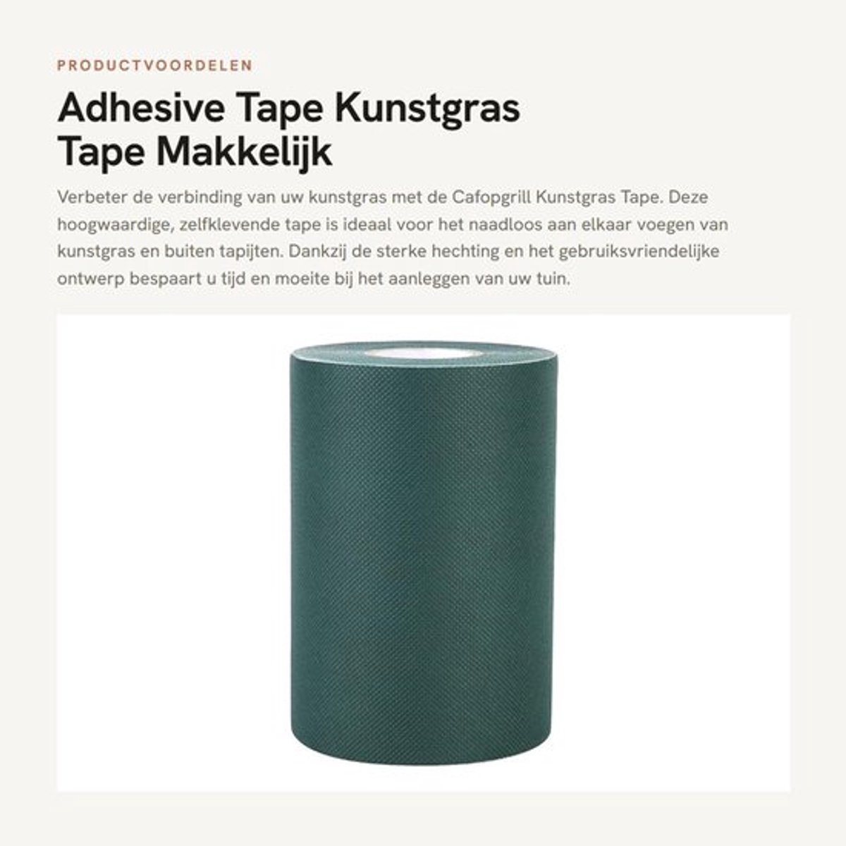 Kunstgras Tape 10mx15cm - Zelfklevend - Naadverbinding - Kunstgras Bevestiging - Antislip Onderkant - Milieuvriendelijk Materiaal - Turf Tape