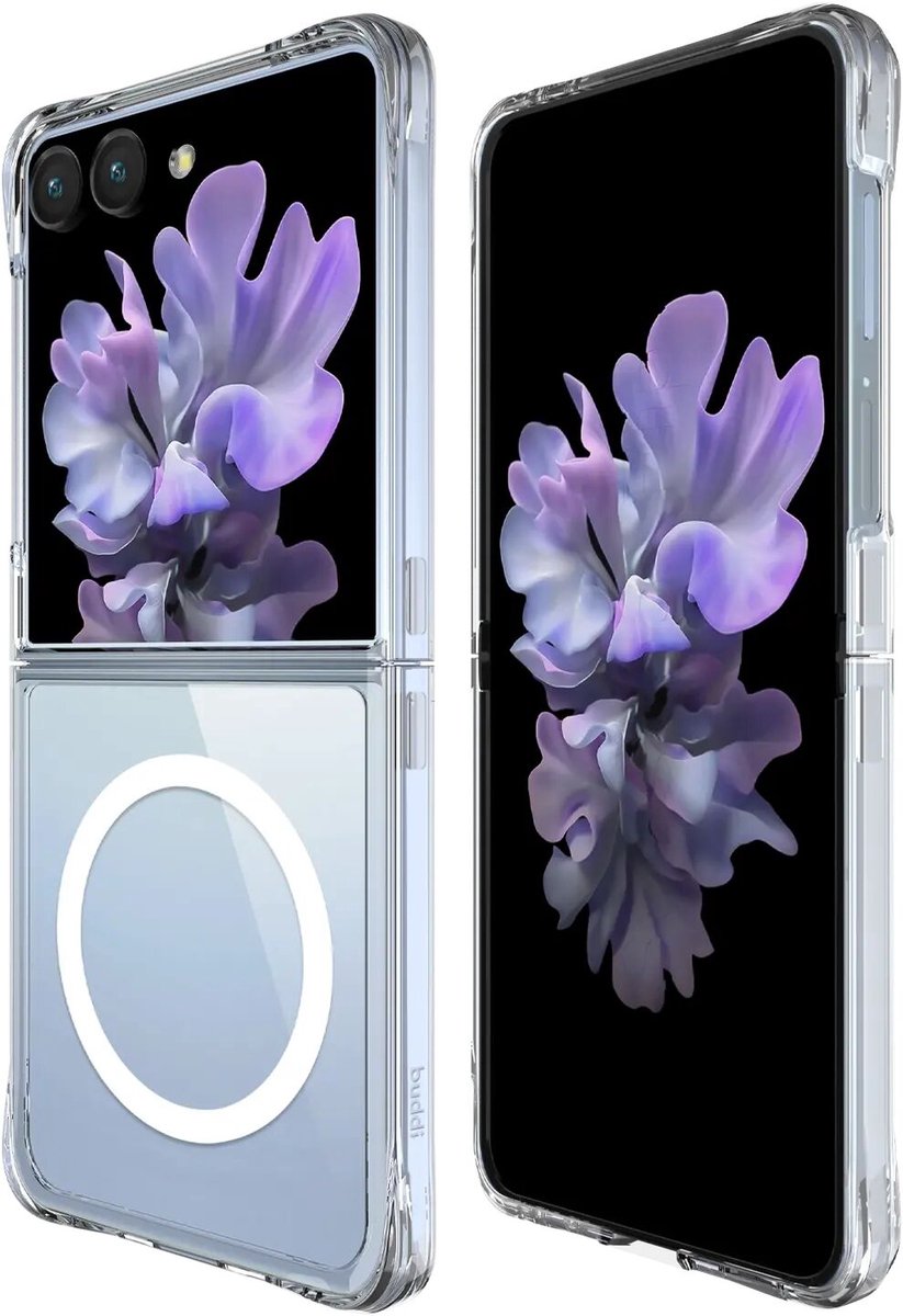 Buddi Core - Hoesje Geschikt voor Samsung Galaxy Z Flip 8 - Compatibel met MagSafe - Back Cover met Magneet - Doorzichtige Telefoonhoes - Beschermhoes - Case Transparant