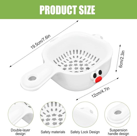 Fruitzeef 2-in-1 - Dubbele Laag - Afneembaar - Ideaal voor fruit en groenten - SnelShoppen — afbeelding 5