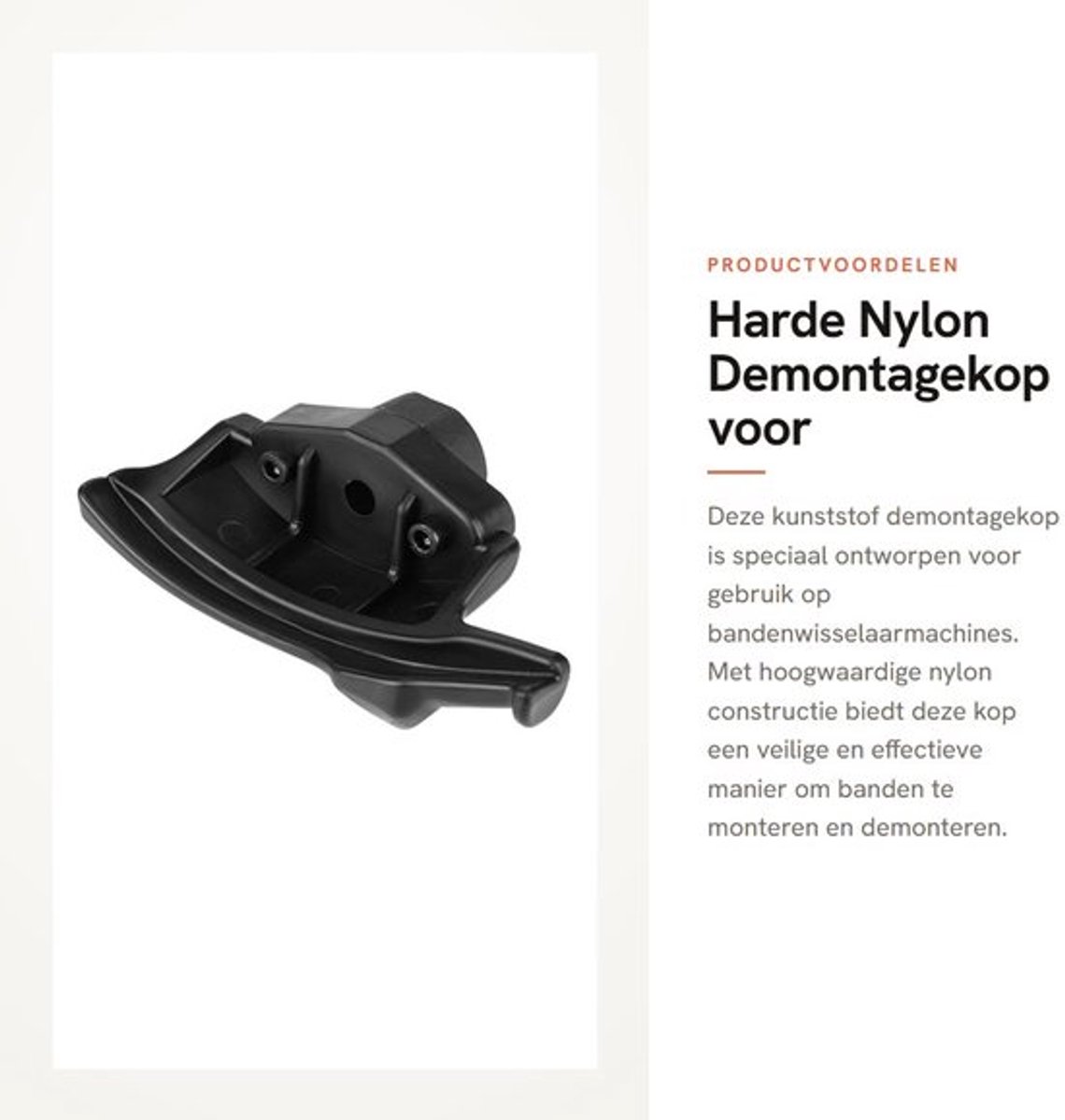 Bandenwisselaarkop Glad - Kunststof Demontagekop - Zware Nylon Beugel - Krasbestendig - Veilig voor Delicate Wielen - Hoogwaardige Constructie