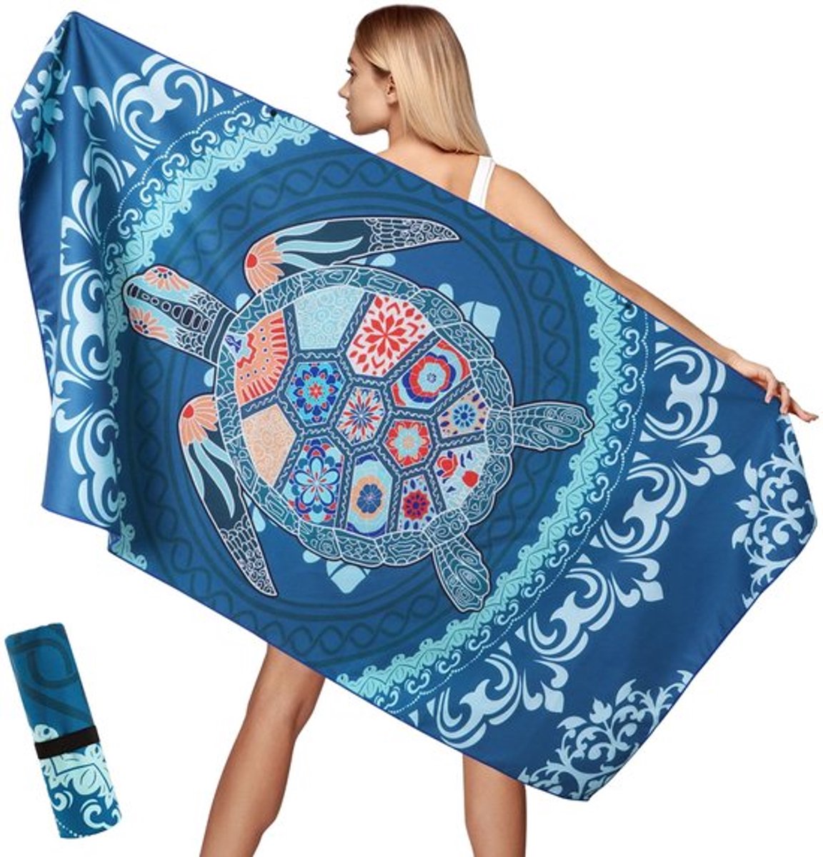 Strandhanddoek XXL 100 x 200 cm - Microvezel - Lichtgewicht - Compact - Zandbestendig - Sn