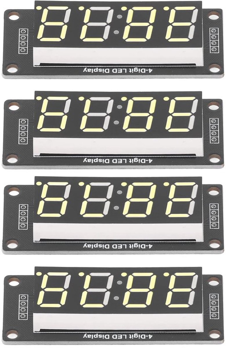 SnelShoppen - 4 Digit Digitale Tube LED Display Module 7 Segmenten Klok Module TM1637 0.56in Geel - Accuraat, Plug en Play, Voor Microprocessors en Pr