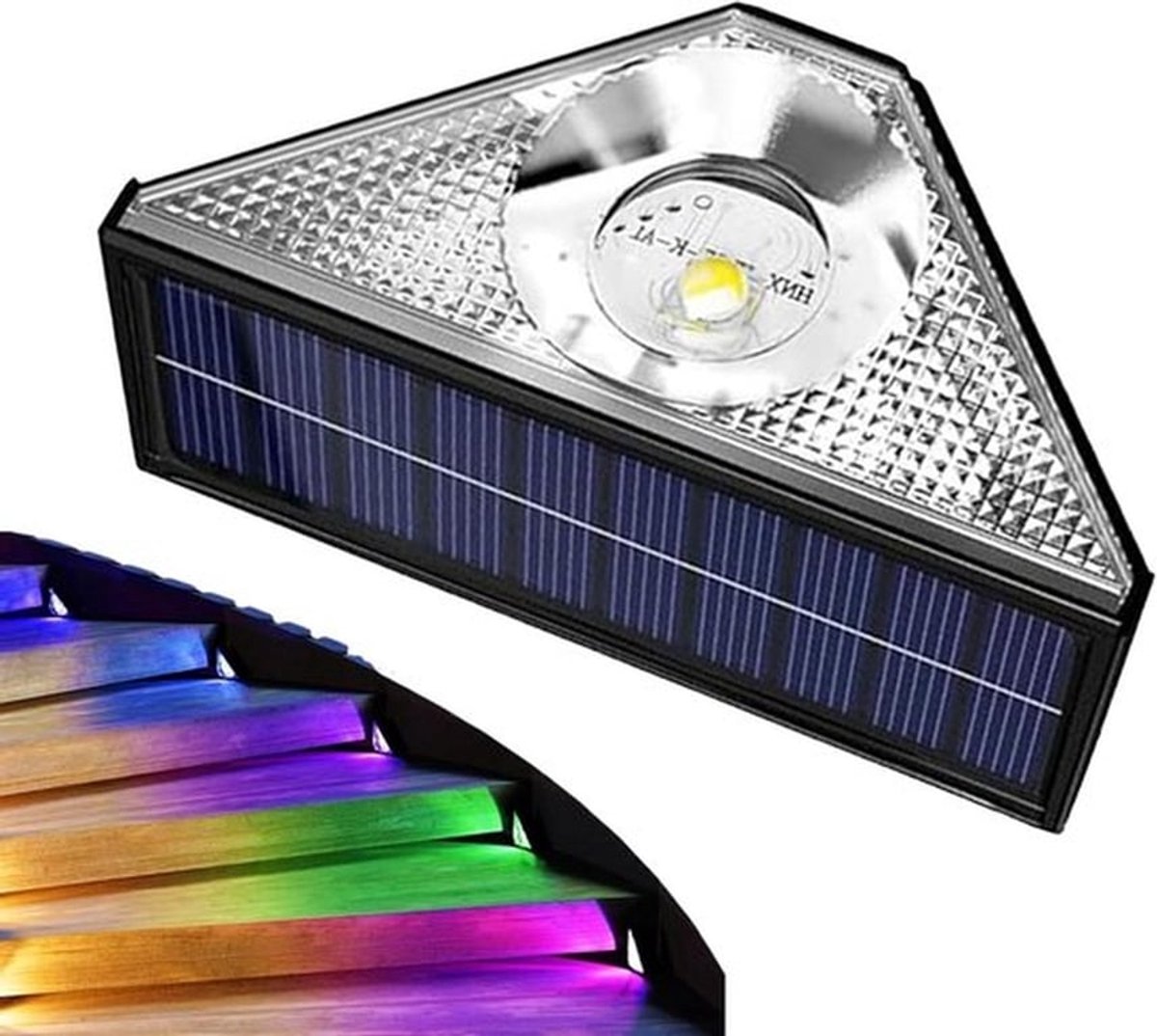 Buitenverlichting op zonne-energie, trapverlichting, waterdicht, LED-verlichting, geschikt voor buitentrappen, treden, hekken, binnenplaatsen, terrassen, afvoeren, paden en decoratie.