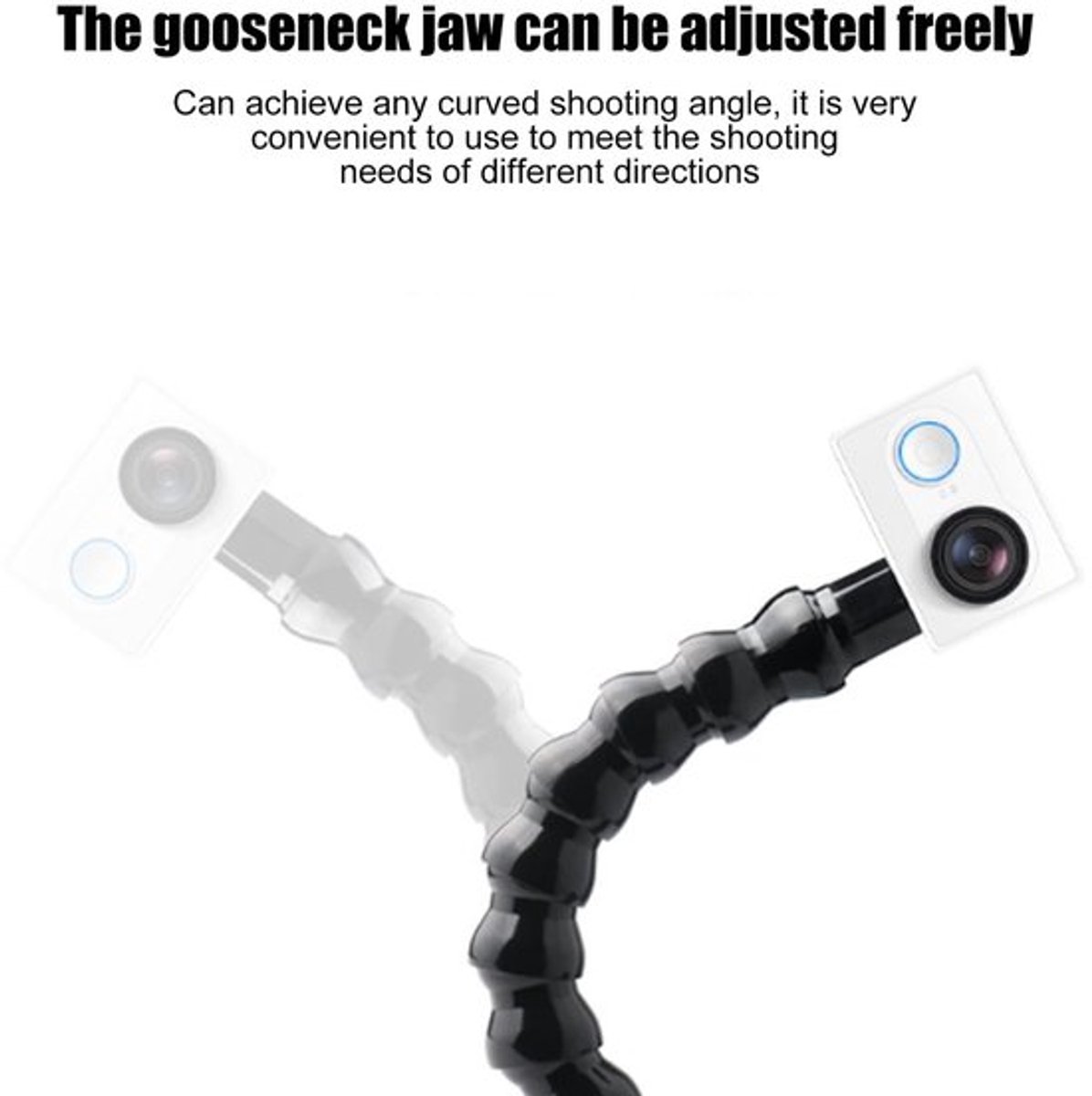 Camerahouder Flexibel - Zwanenhals/Monopod - 12 Secties - Sportcamera - Universele Slanghouder - Bereik Elke Opnamehoek - Camera Mount